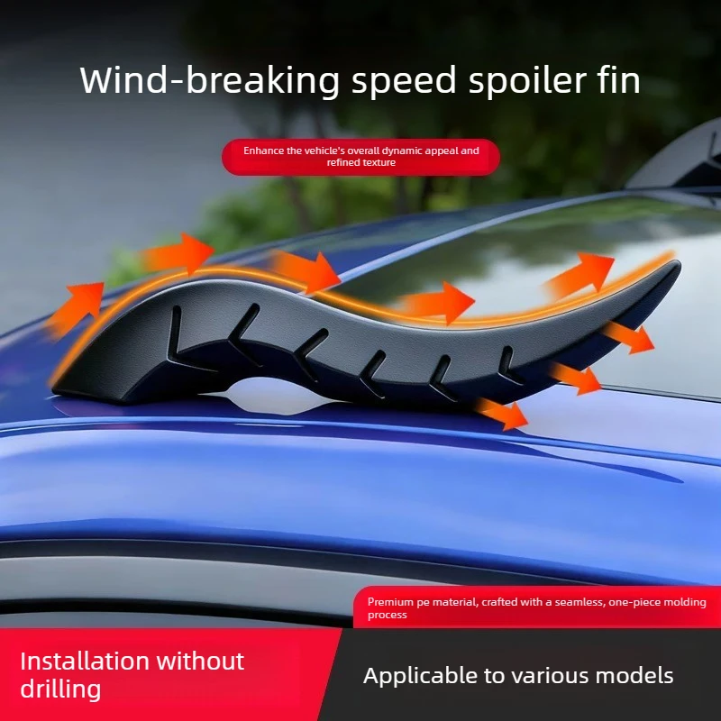 

For Aerodynamic Car Spoiler Fins, Punch-Free Installation, PE Integral Molding, Universal Styling Trim for Sporty Look.