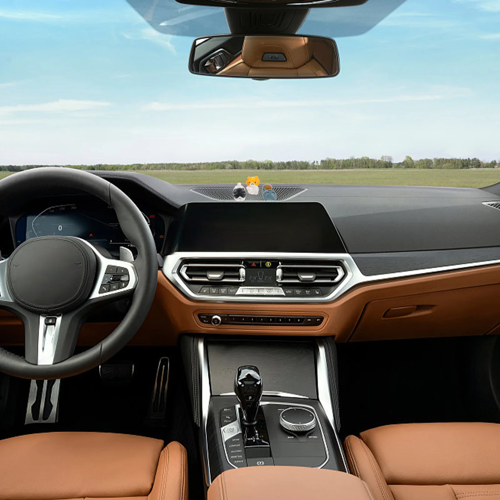 

6Pcs Cat Car Accessories Miniature Backview Cat Dashboard Decorations Cute Animal Car Interior Accessories PVC