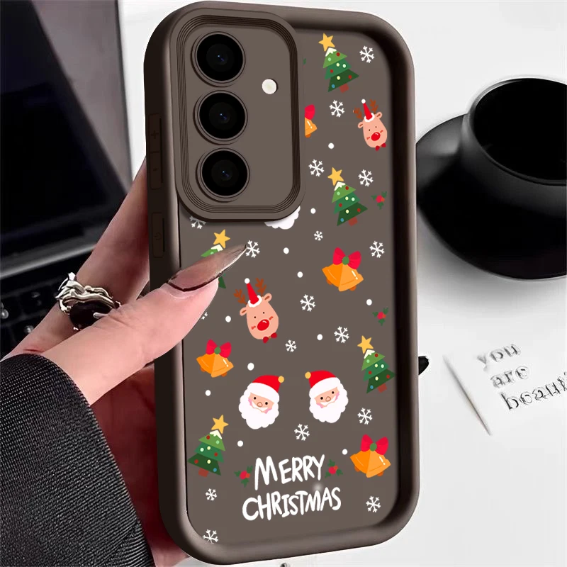 Soft TPU Case For Samsung Galaxy S23 S24 Ultra S21 FE S22 A55 A54 A15 A16 A14 A35 A53 A25 5G Christmas Santa Elk Phone Cover