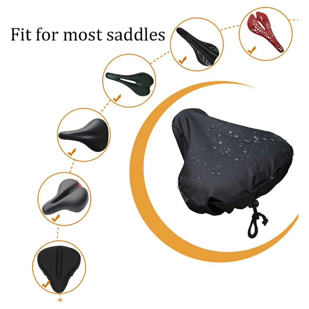 

3pcs Rainproof Bike Seat Cover Waterproof Windproof Bicycle Saddle Covers Elastic Stretchy Outdoor Protector for Mountain