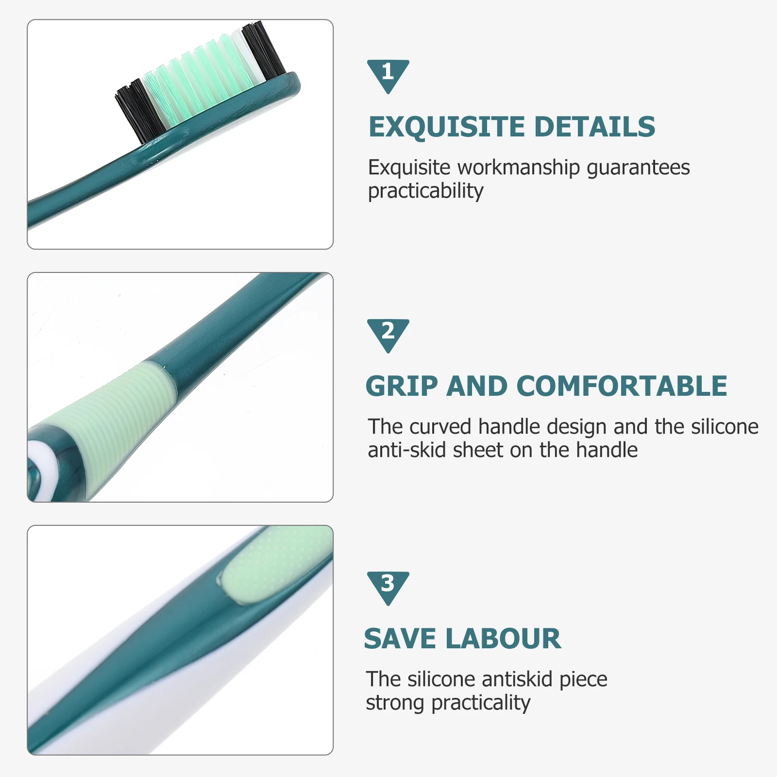 6 قطعة فرشاة الأسنان المحمولة المتينة شعيرات صلبة تعزيز تأثير التنظيف منظفات الأسنان أدوات تنظيف الفم للبالغين #1