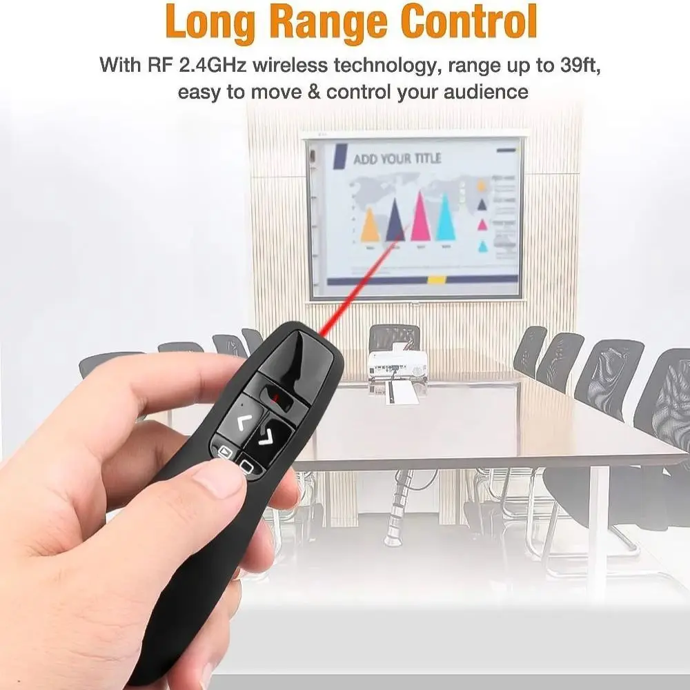 Controllo USB Powerpoint Smart Presentatore Riunione Presentazione remota Puntatore laser con telecomando per presentatore wireless da 2,4 GHz