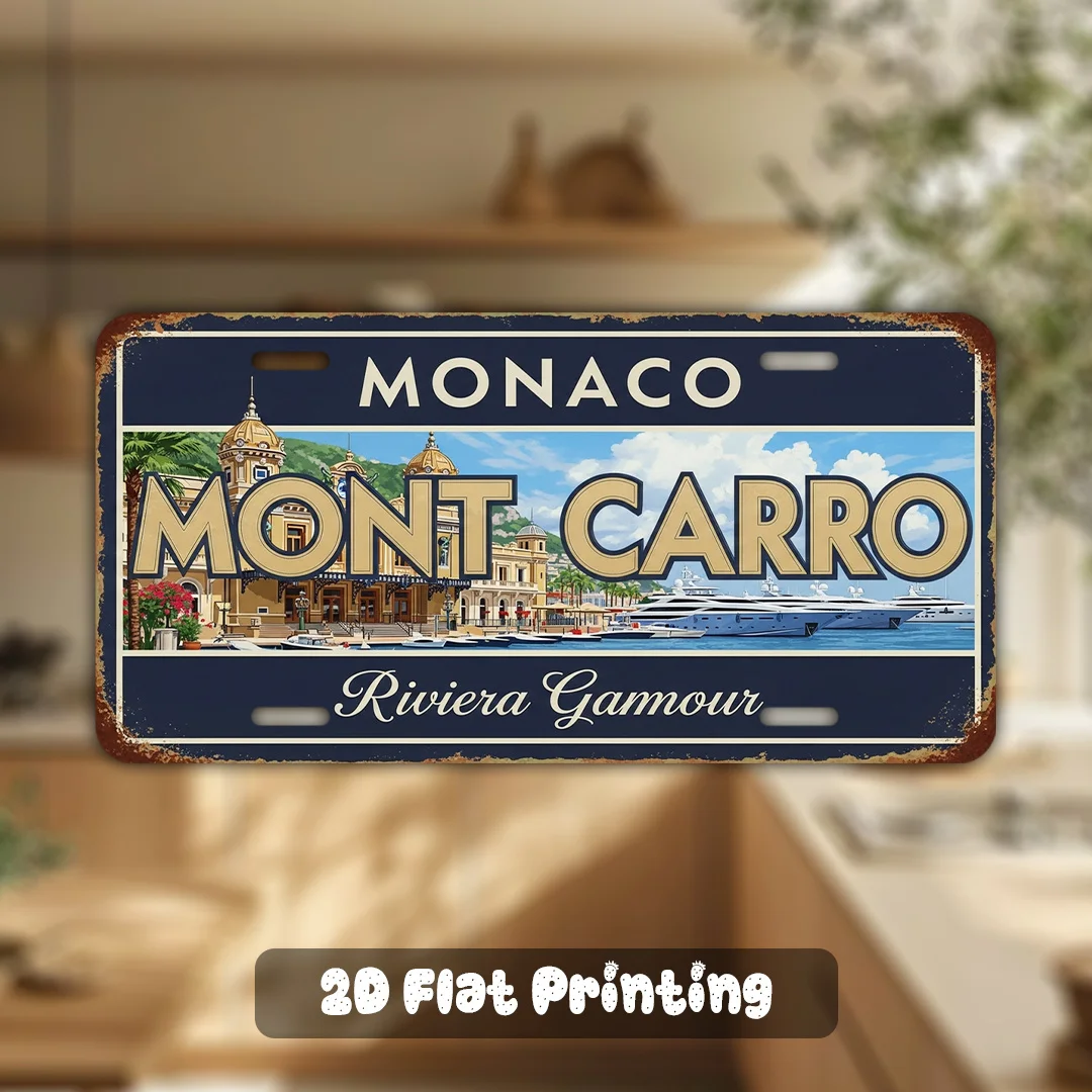 1pc Retro Monte Carlo Aluminum Fridge Magnet (3.9'X1.97'), Vintage Travel Souvenir, Decorative Magnet for Kitchen Refrigerato