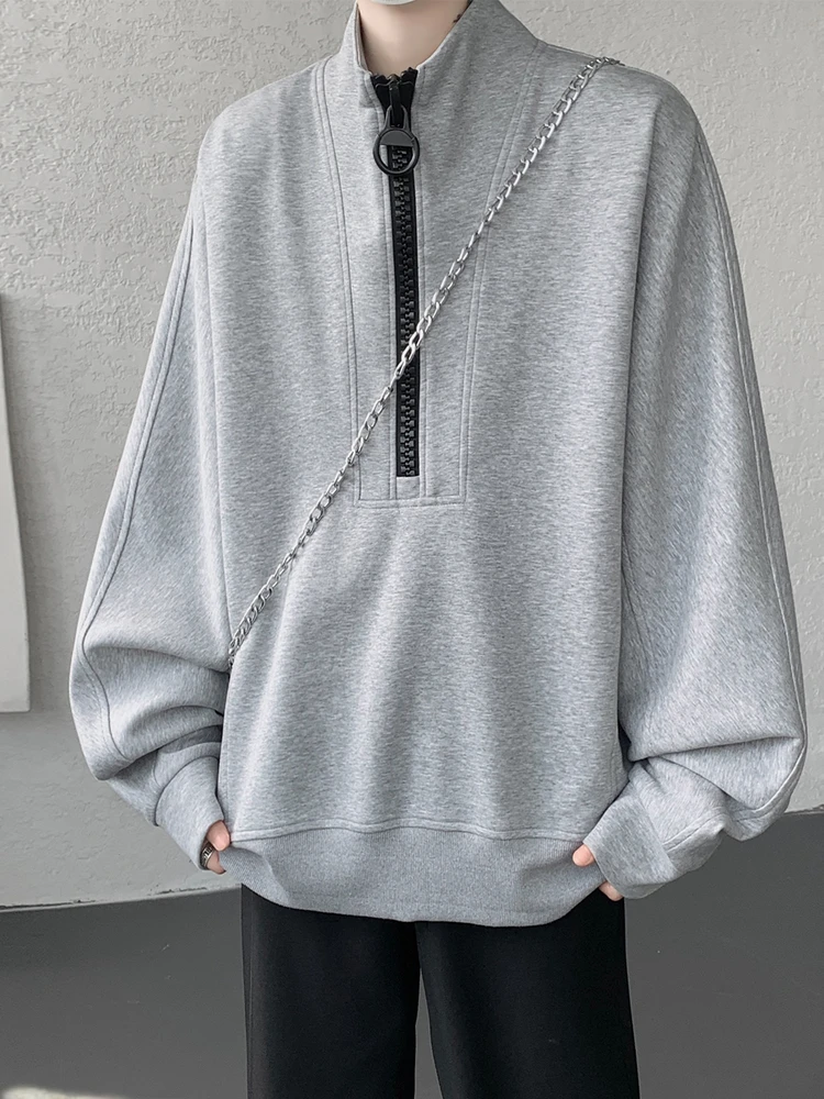 

Толстовка из плотного хлопка Mamba, большой размер, на молнии, свободного кроя, с длинными рукавами, весенняя модная повседневная одежда для мужчин и женщин