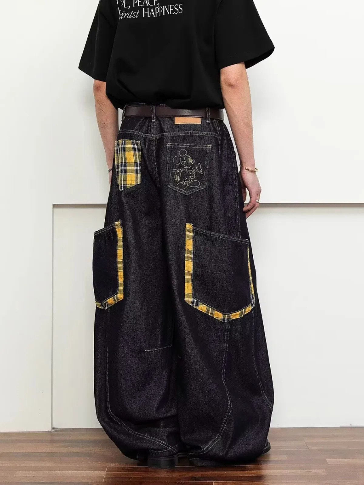 

Women's Blue Baggy Y2k Jeans Harajuku Denim Trousers Vintage Japanese 2000s Style Oversize High Waist Jean Pants Trashy Clothes