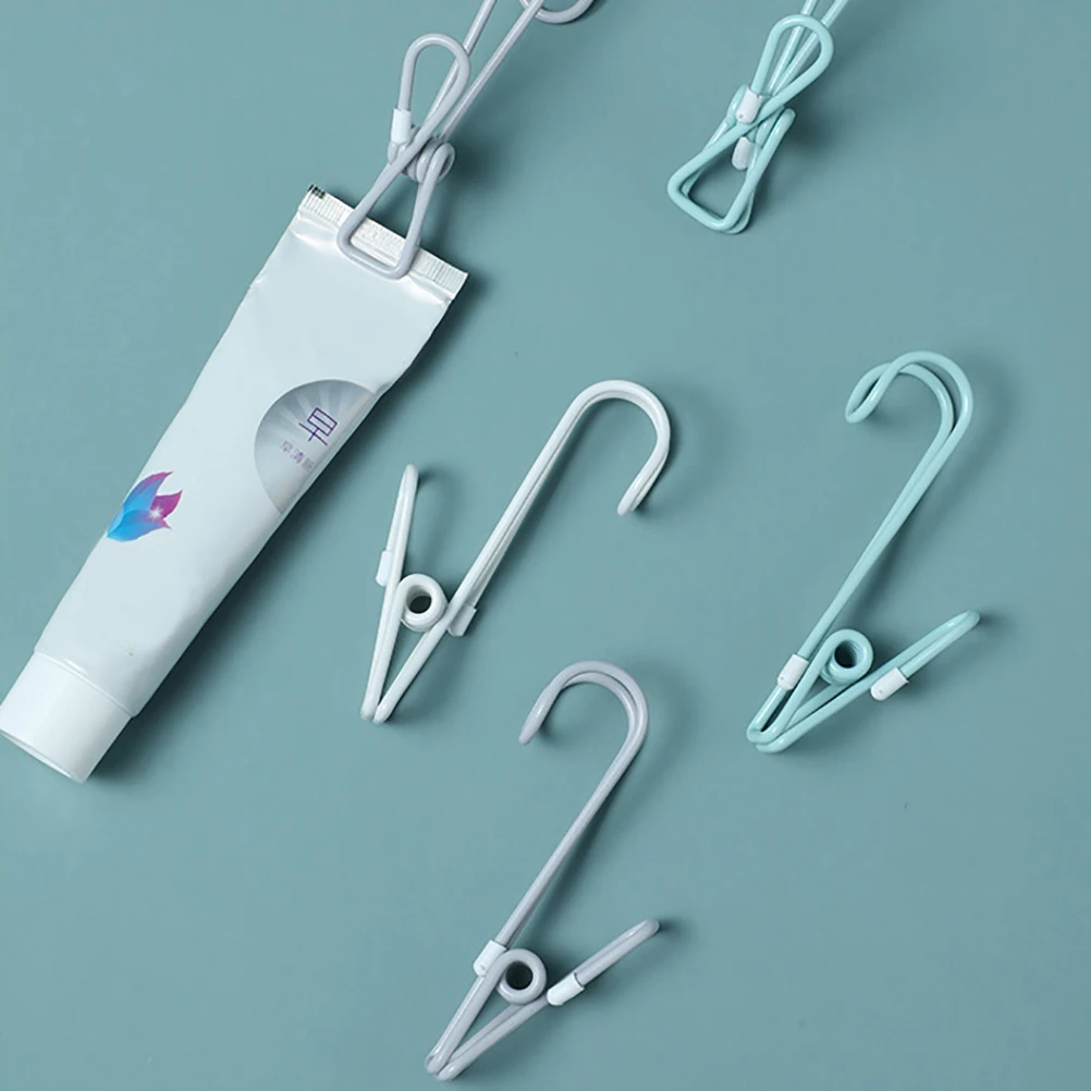 

6Pcs Sock Clamp with Hook Windproof Clothing Clips Household Towel Clip Clip Holder for Hanging Decor Household Sock Clamp