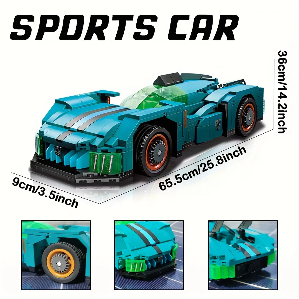 Conjunto de blocos de construção de carro de corrida criativo presente ideal blocos de construção de controle remoto durável brinquedos de blocos de construção