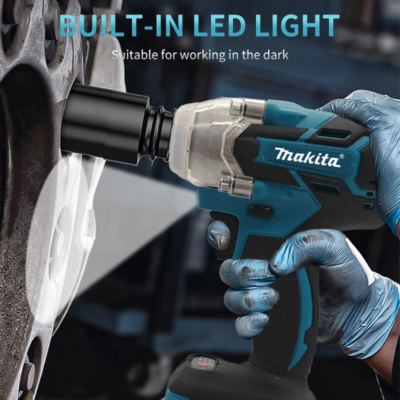 ماكيتا DTW600 مفتاح ربط لاسلكي عزم دوران عالي مفتاح كهربائي بدون فرش قابل لإعادة الشحن 18 فولت أدوات كهربائية لإصلاح السيارات