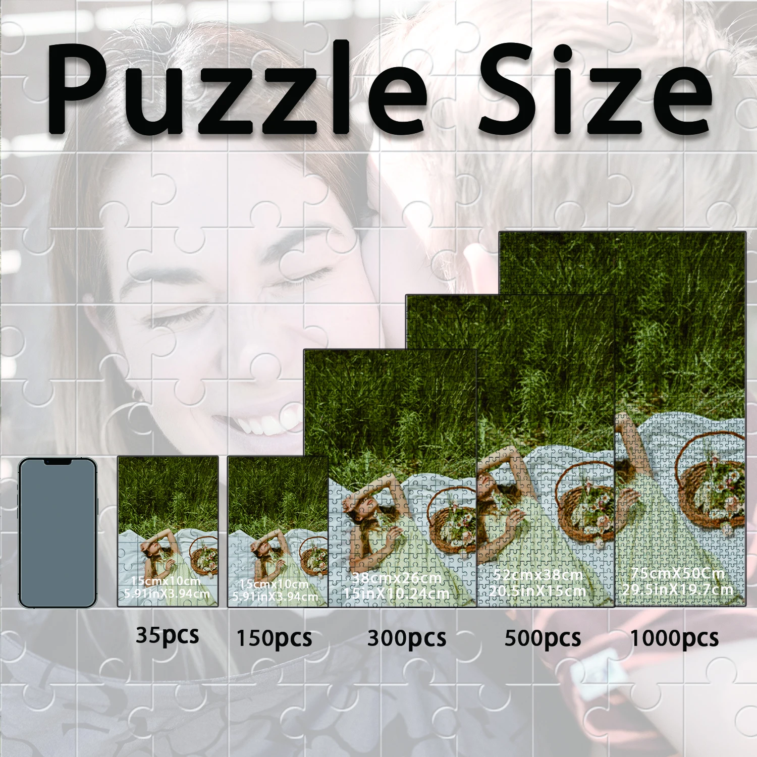 35/150/300/500/1000 قطعة التخييم في الهواء الطلق شخصية الضغط الألغاز بازل قطع الألغاز المخصصة في الصور فسيفساء #1