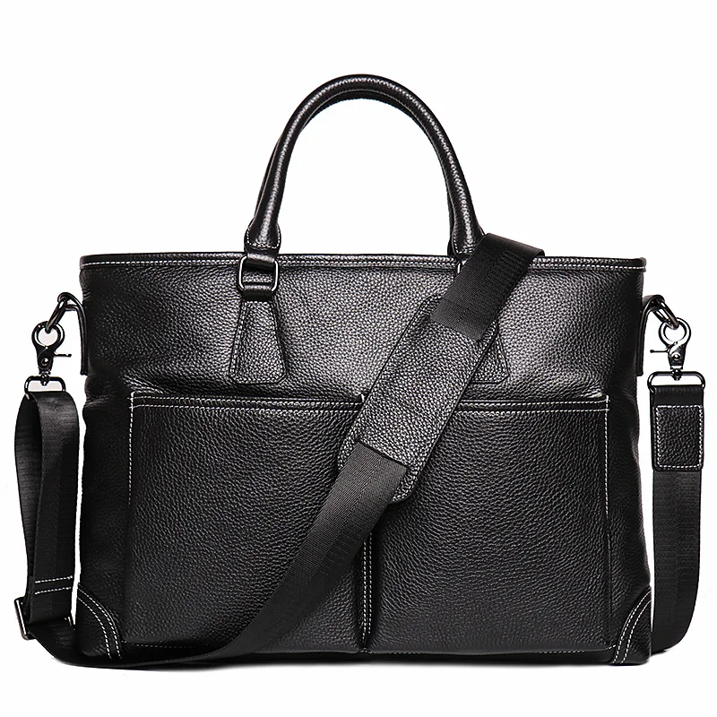 Männer Aktentaschen männer Echte Leder 14'' Laptop Tasche Mann Leder Büro Business Taschen Handtasche Umhängetasche