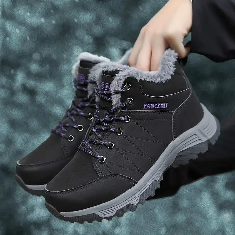 Raquetas de nieve de cuero legítimo para mujer, botas para mujer, talla 44, zapatillas negras vulcanizadas, zapatos deportivos para mujer, Cosplay de baloncesto