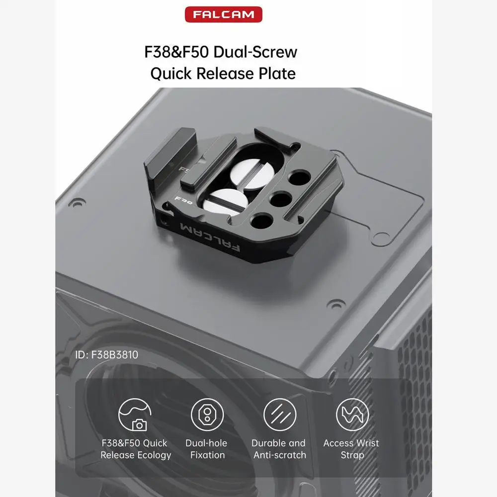 FALCAM F38&F50 ثنائي المسمار لوحة الإفراج السريع F38B3810 لمثبت كاميرا السكك الحديدية ثلاثية القوائم #2