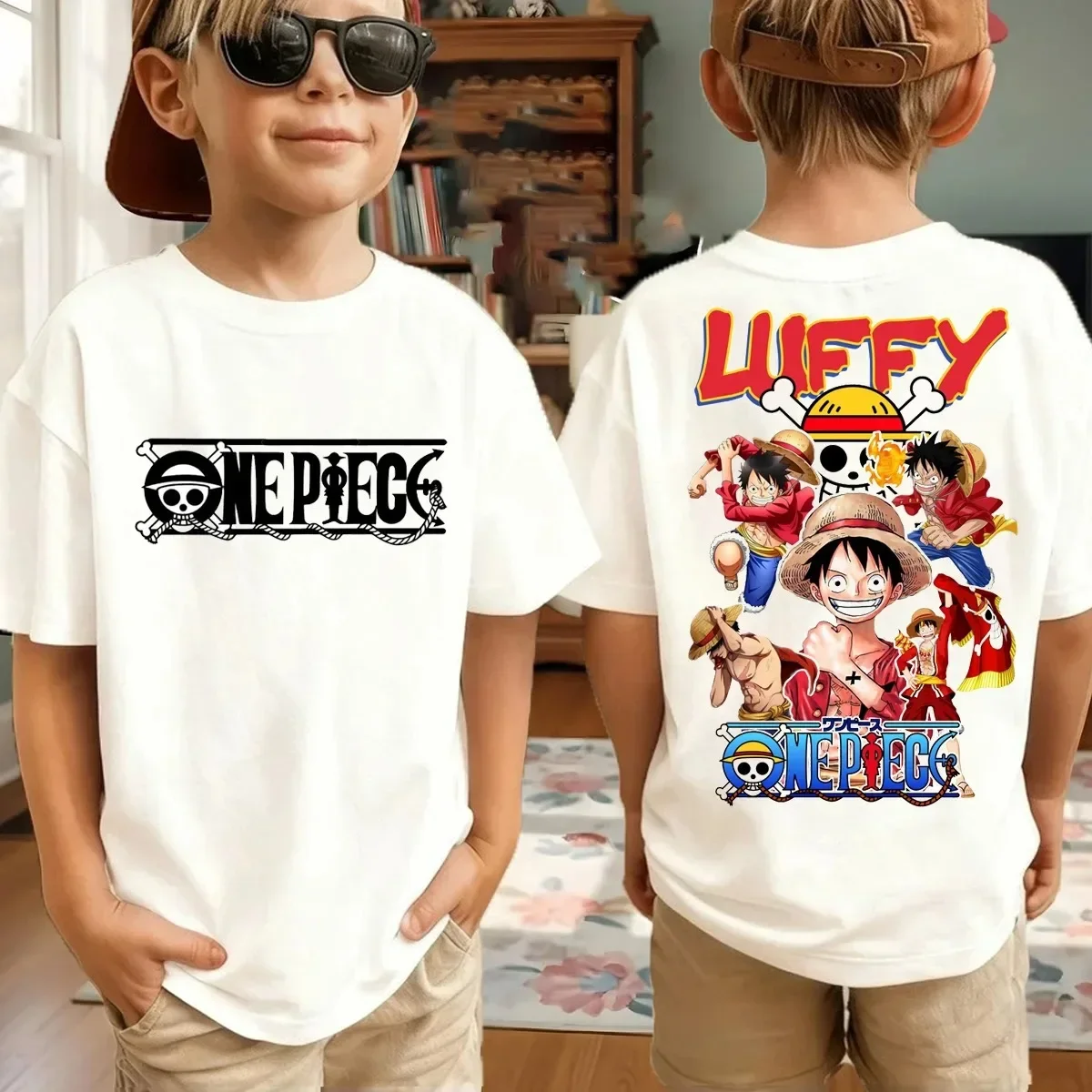 

One Piece Japanese Anime Printed Men's T-Shirt Roronoa Zoro Boy Children's Harajuku Short Sleeve Kids Luffy T-shirt Clothing
