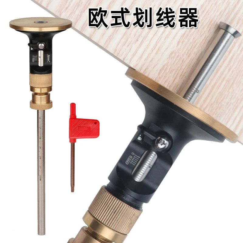 European Style Fine Adjustment Wood Marking Gauge Carbide Blade Parallel Scriber Precision Woodworking Line Marking Tool