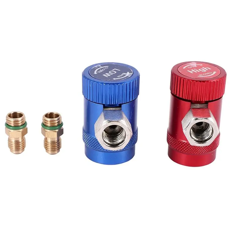 

A96E-Car AC High/Low Side R1234YF Quick Couplers Adapters Conversion Kit With Manual Couplers