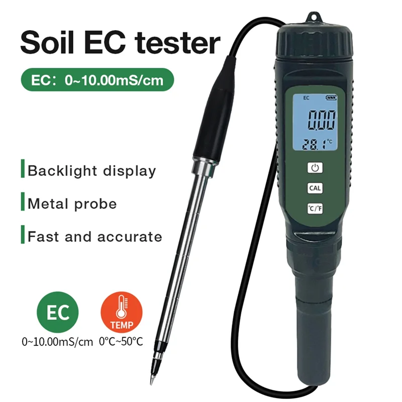 

【Последний счет!】Измеритель электропроводности для теплиц, сельскохозяйственных посадки, анализатор почвы, детектор EC почвы