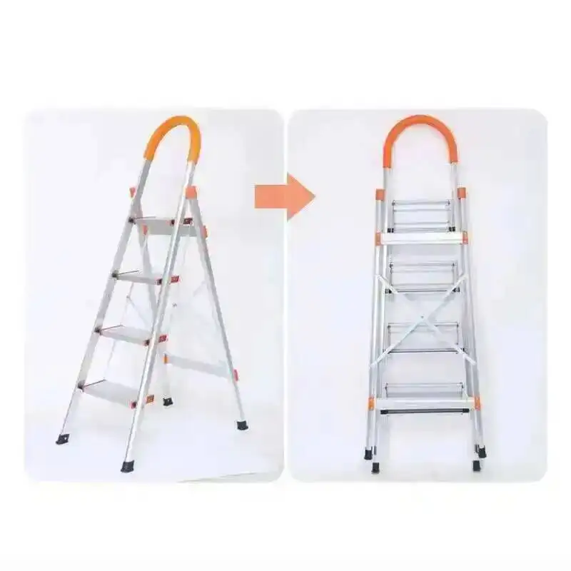 Indoor Step Telescopic Modern Stools Home Step Portable Folding Kitchen Multi-function Herringbone Stairs Aluminum Ladder Ladder view 5