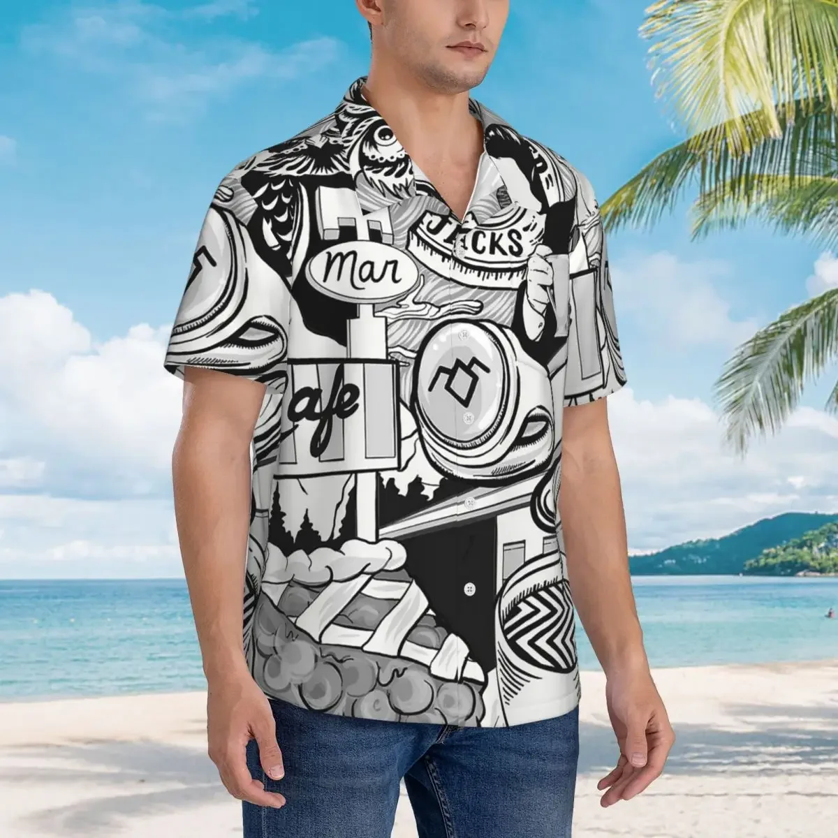 Twin Peaks Red Room Hawaiian Shirts Funny Men Short Sleeve Shirt for Summer Beach Men's Button Tops