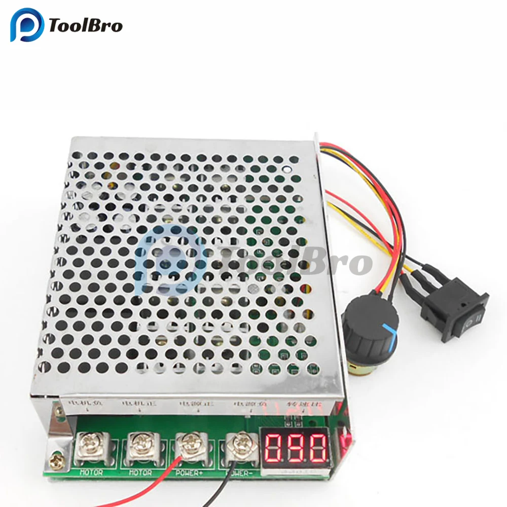 5500W 1-100A 15KHz Reversible LED Digital PWM Motor Speed Controller DC 10-55V Forward Reverse with Potetiometer Control Switch