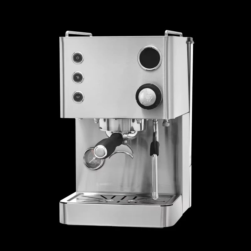 Retro Semi-Automatic Electric Espresso Machine Stainless Steel Portable Home Coffee Maker 15 Bar Pressure Coffee Pump