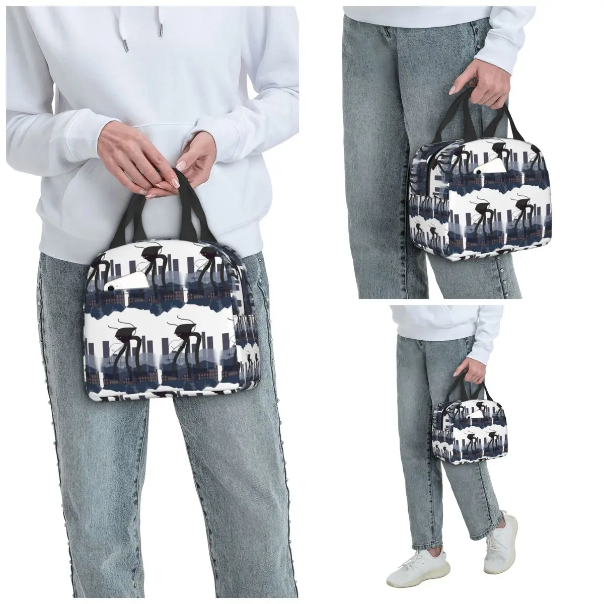 War Of The Worlds Martian Tripod Insulated Lunch Bag for Women Office Cooler Thermal Food Box Tote Lunch Boxes Container
