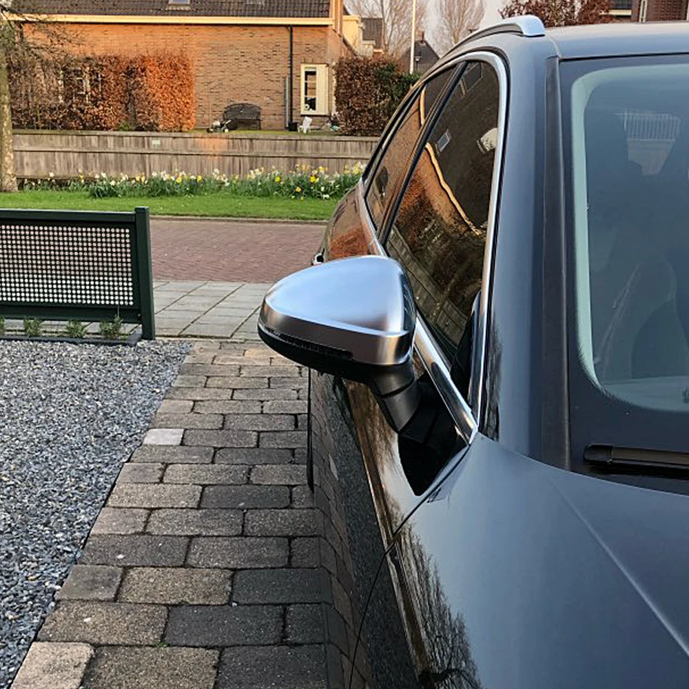 

1 пара матовых хромированных колпачков для зеркал Audi 2017 A4 A5 B9 allroad Quattro S4 S5, чехлы для боковых зеркал, серебро 2018 2019 2020