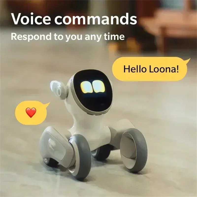 Loona Robot cerdas, hadiah anak-anak Robot pengenalan wajah AI pintar otomatis ikuti anjing cerdas