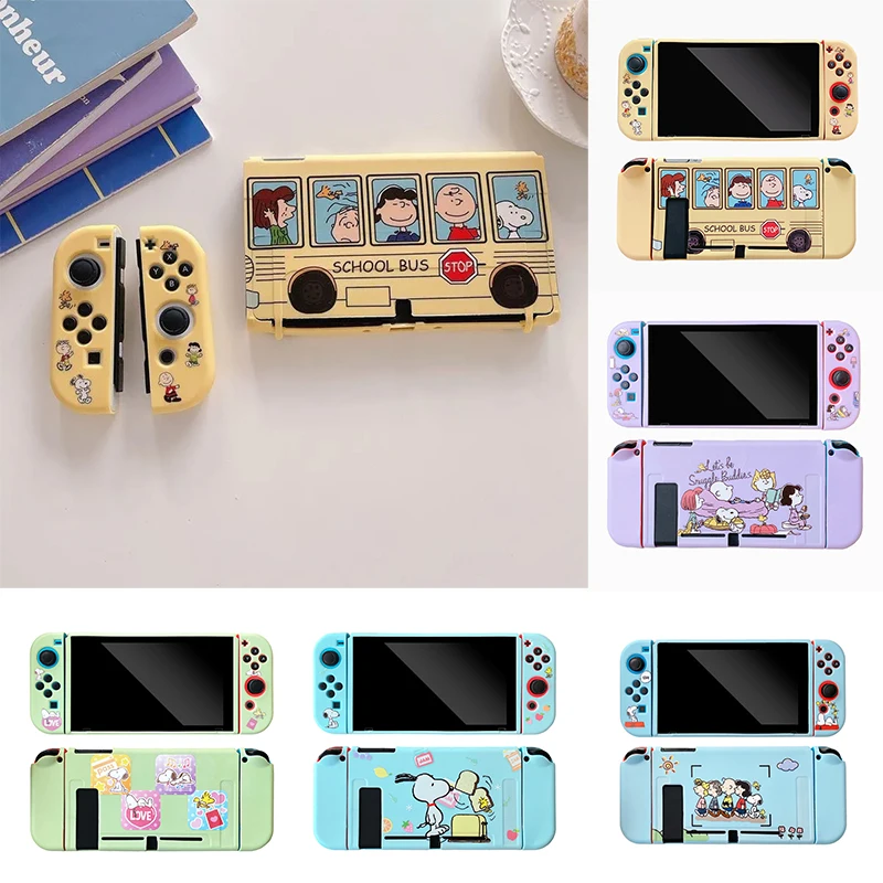 

Snoopy подходит для Switch Ns Color Shell, разделенный защитный чехол, персонажи аниме, детская игровая консоль, защитный чехол из ТПУ