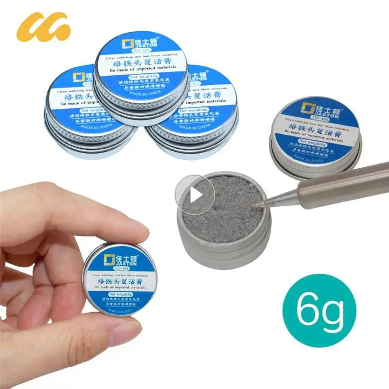 6g Electric Soldering Iron Tip Black Oxidation Cleaning Sticker Revitalization Paste Refreshing Agent Solder Paste Repair Tool