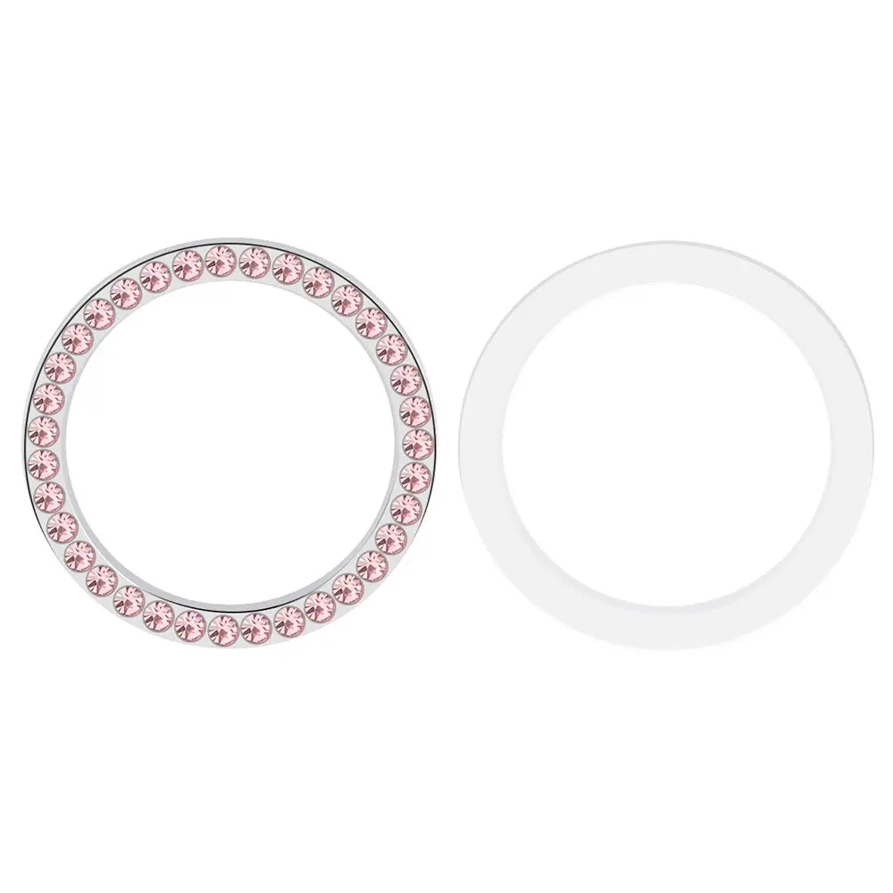 Practical Pink Circle Trim Decorative Accessories Diamond Ring Car Button  Start Switch