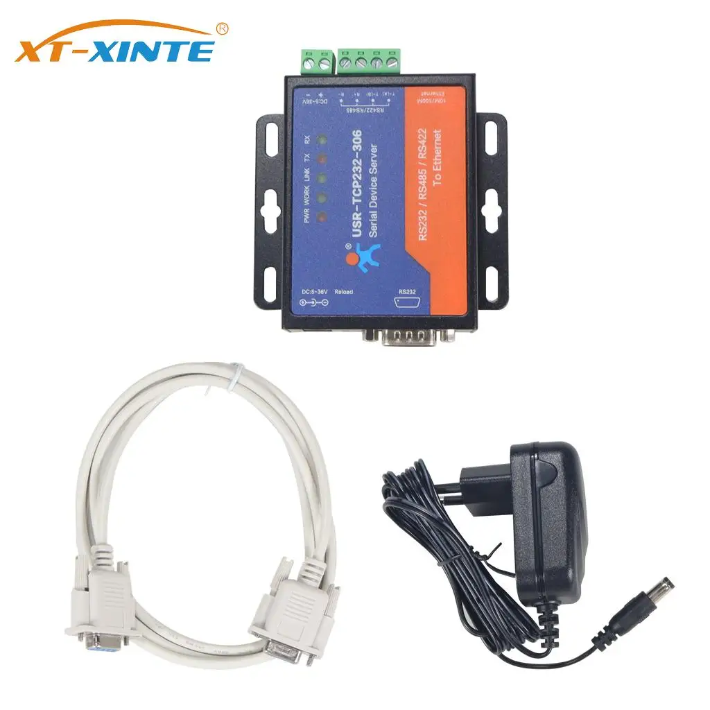 USR-TCP232-306 Low cost RS232 RS485 RS422 Serial to Network Ethernet Converter With Web Page Function Building Automation