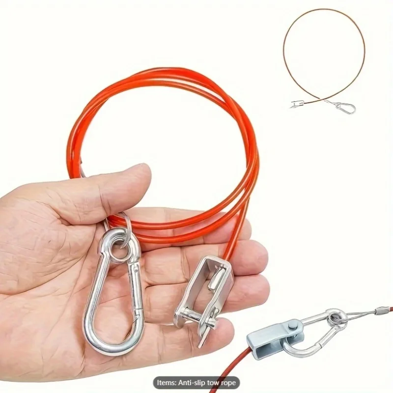 Rem weg Breakaway veiligheidskabel RVS Trailer Breakaway Rope Trailer Caravan Braked Hitch Accessoires Onderdelen