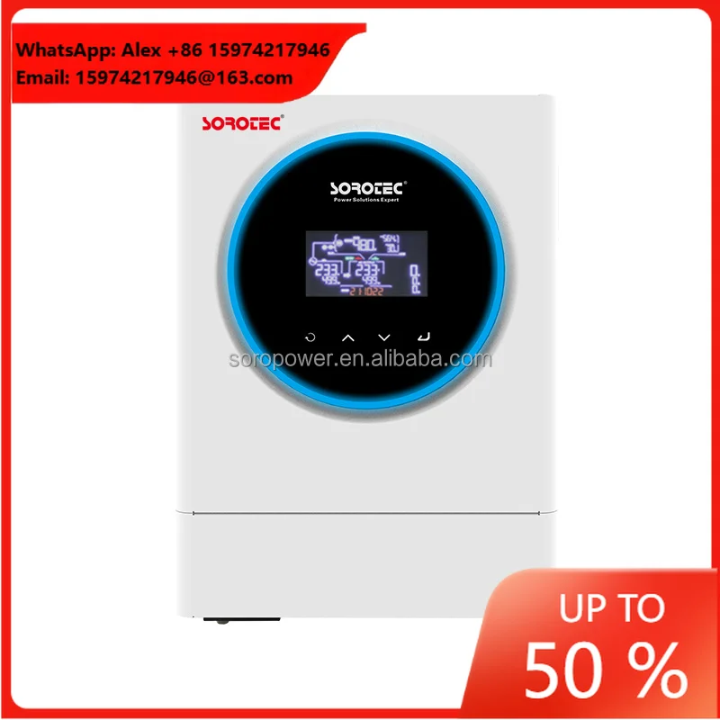 On/Off Grid Hybrid 3600W 4KW 6KW Pure Sine Wave 24Vdc 48VDC 120A MPPT Solar Inverter