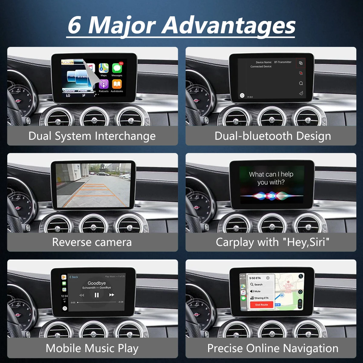 WRWD Wireless CarPlay For Mercedes Benz A CLA GLA W176 C-Class W205 GLC 2015-2018 with Android Auto Mirror Link AirPlay Car Play