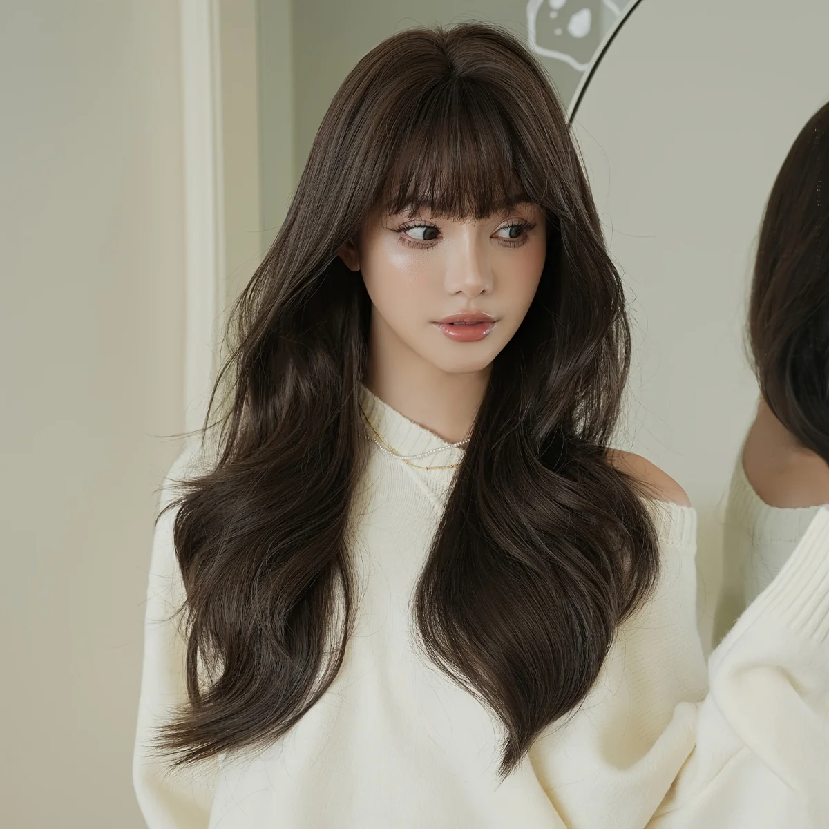 Routine Wigs Long Loose Curly Cold Brown Wigs for Women Daily Party High Density Synthetic Heat Resistant Wig Beginner Friendly