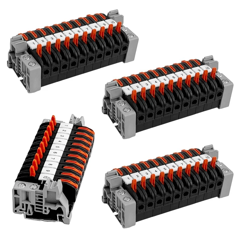 Pack Of 40 DIN Rail Terminals,0.08-4 Mm² PCT-211 DIN Rail Terminals,Black Terminal Block Kit,Electrical Connection Block Durable