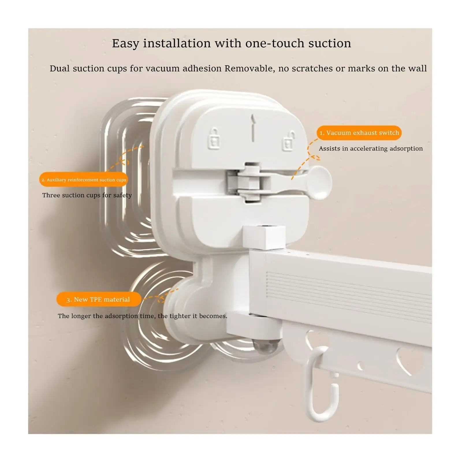 Folding Shower Curtain, Bath Partition Curtains, Waterproof Adjustable Angle, No Punching Required, Extendable Shower