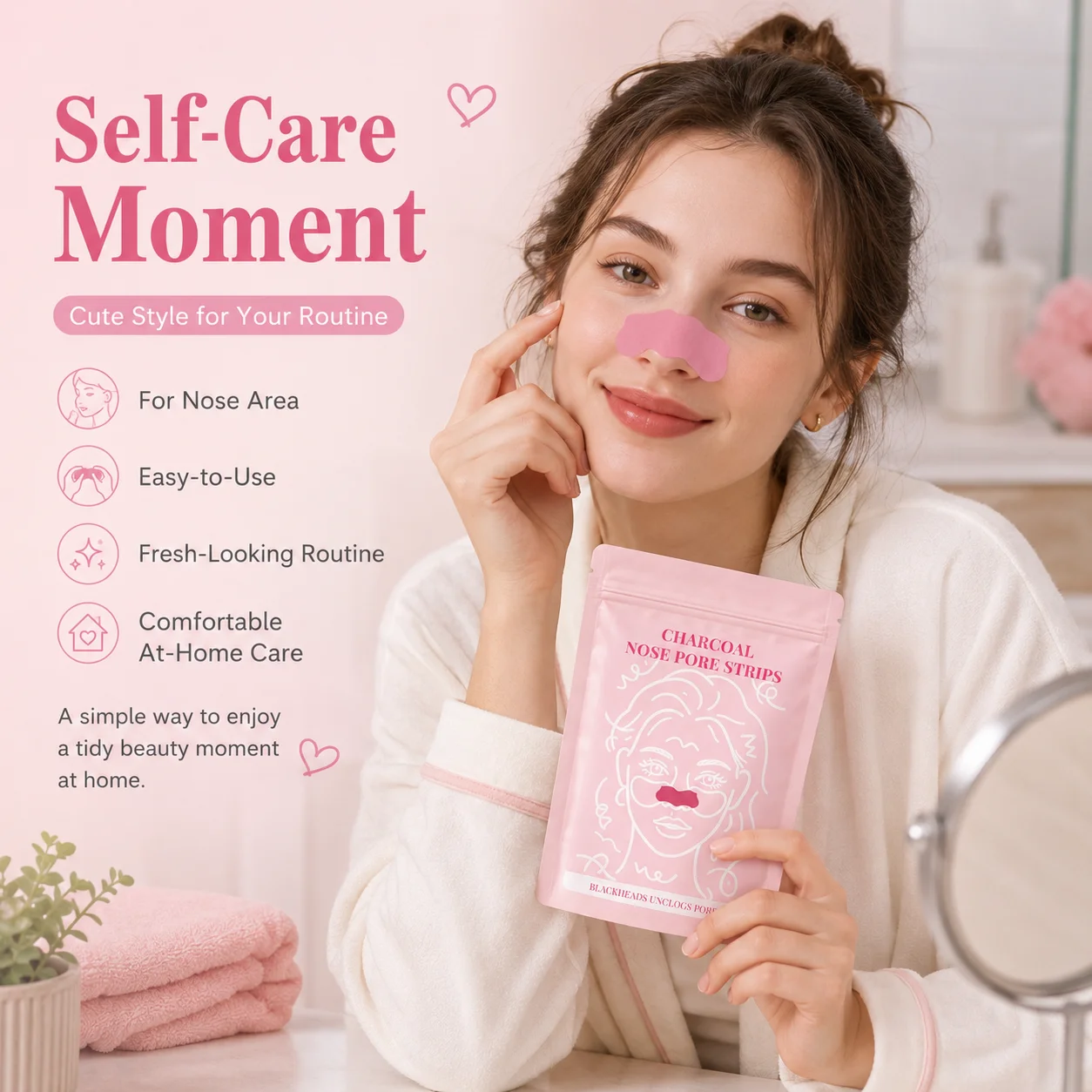 20Pcs Deep Cleansing Blackhead Remover Nose Strips, Shrink Pores Nose Patches Suitable for Men and Women view 3