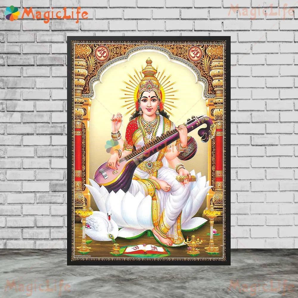 Balaji Lakshmi Ganesha Saraswati Murugan Valli Devyani Wall Pictures For Church Room Poster Wall Art Canvas Painting Unframed