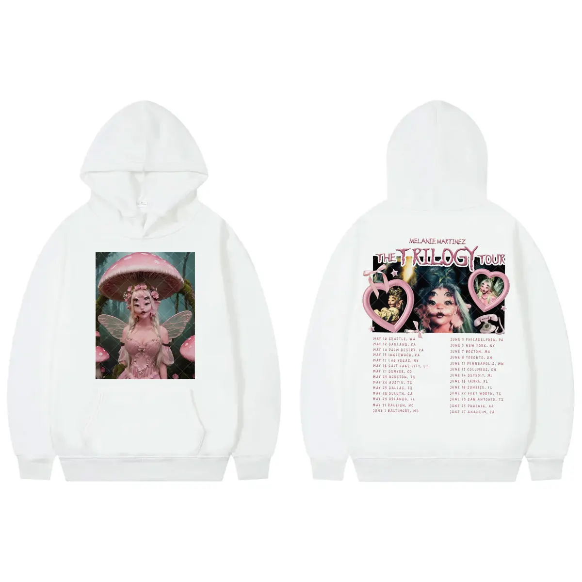 Singer Melanie Martinez Concert Tour 2024 Graphic Hoodie High Street Fashion Trend Sweatshirts Unisex Oversized Fleece Pullovers