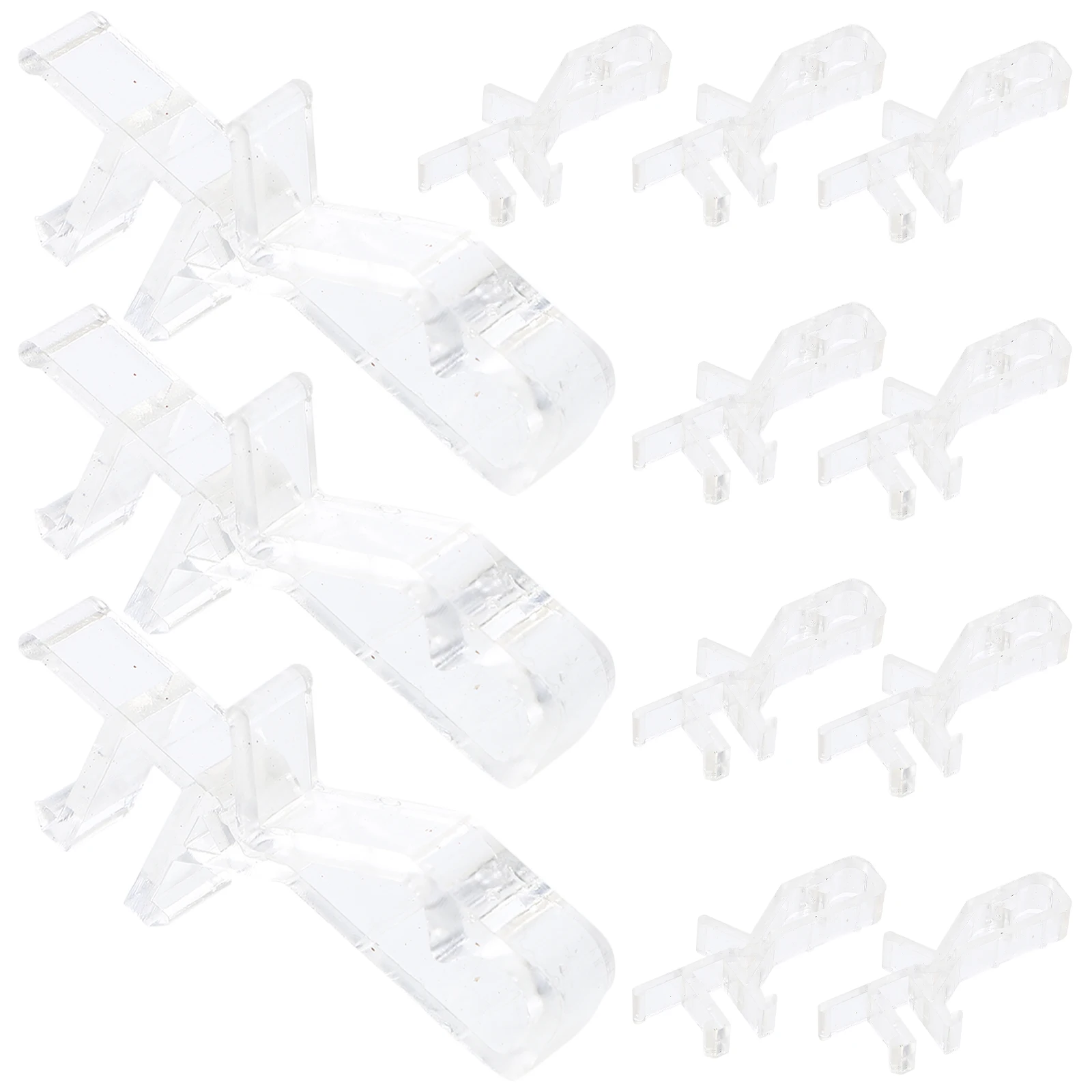 

12pcs Valance Clips 1-7/8 Inch Transparent Plastic Hidden Slot Fit Adjust Lightweight Secure Grip Window Blind Clips Curtains