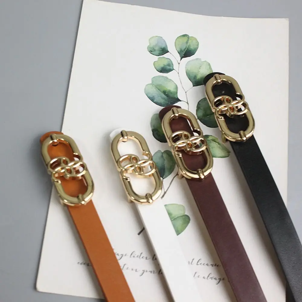 

Versatile Leather Belt Trendy Women Luxury Design Thin Waist Strap Trouser Dress Belts