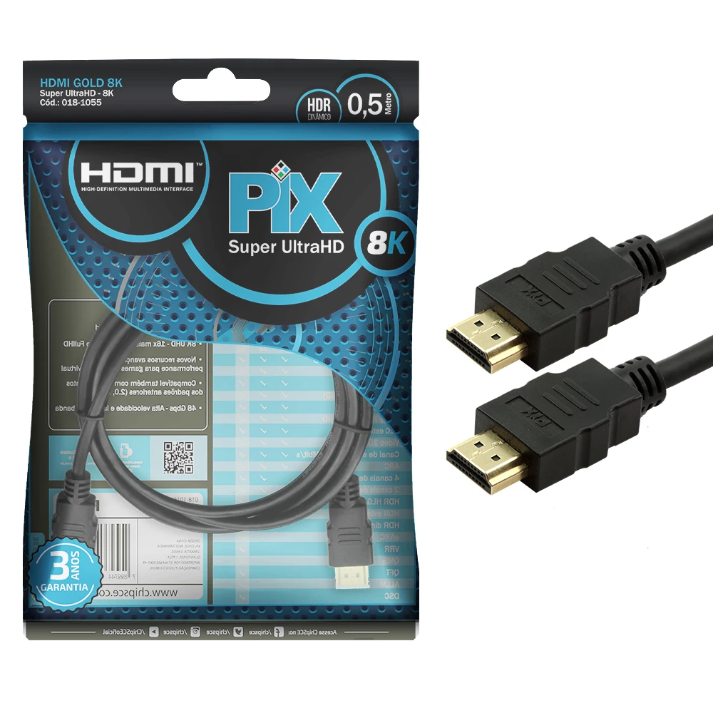 Hdmi Cable 50cm 8K 120Hz 3D Ultrahd 7680x Dynamic 4320