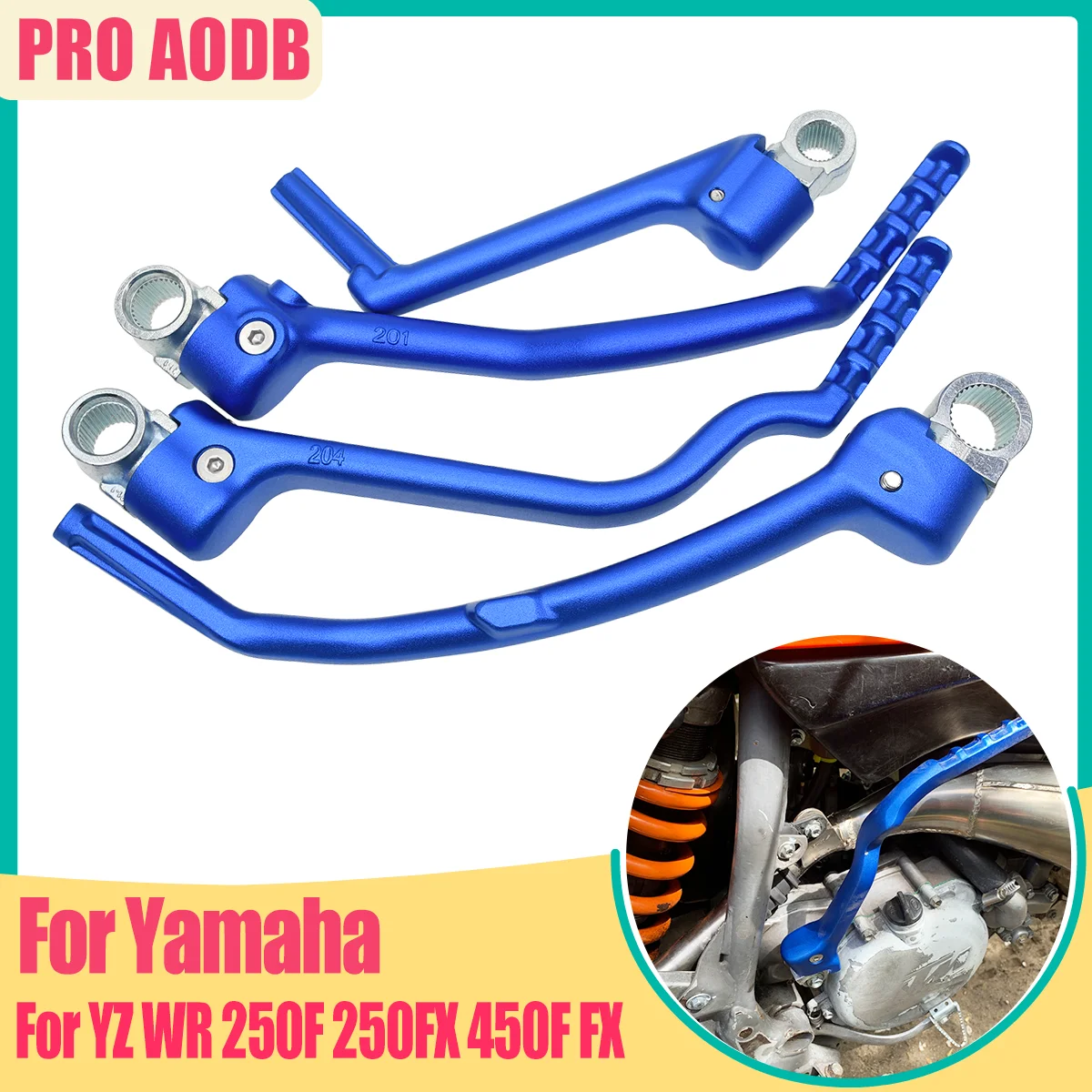 For Yamaha Motorcycle CNC Forged Kick Start Starter Lever PedaF YZ250FX YZ450FX WR250F WR450F YZ125 YZ250 YZ250X YZ250F YZ450