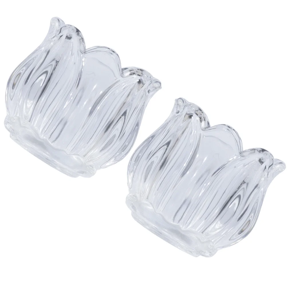 

2Pcs Glass Taper Holders Romantic Atmosphere Enhancer for Home Party and Special Events Glass Flower Holder