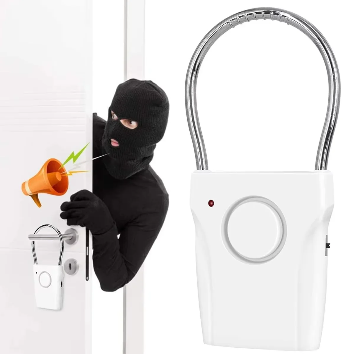 

Smart Door Handle Alarm 110dB Touch Sensor Door Handle Alarm Adjustable Portable Window Alarm Ultra-Slim Detector for Travel