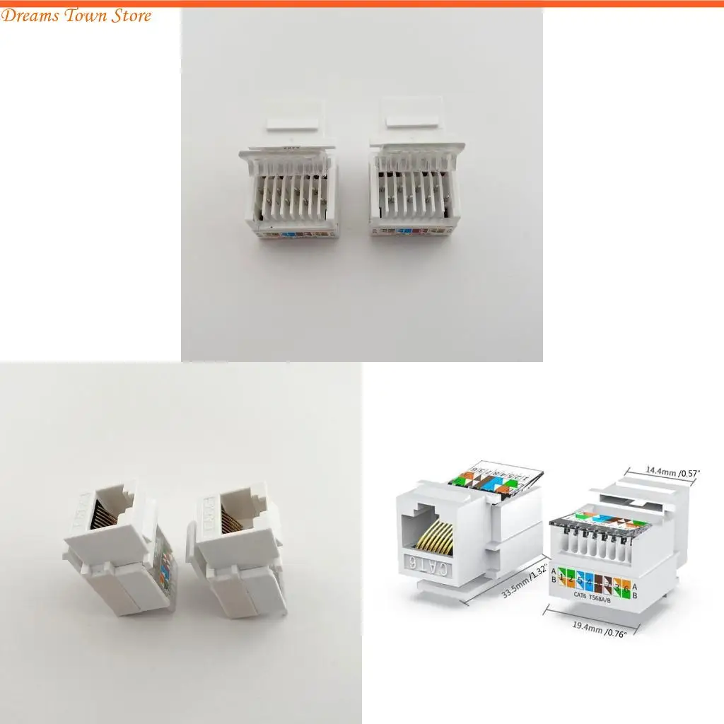 HX6A CAT6 RJ45 Keystone Female Coupler Insert Connector Socket Adapter