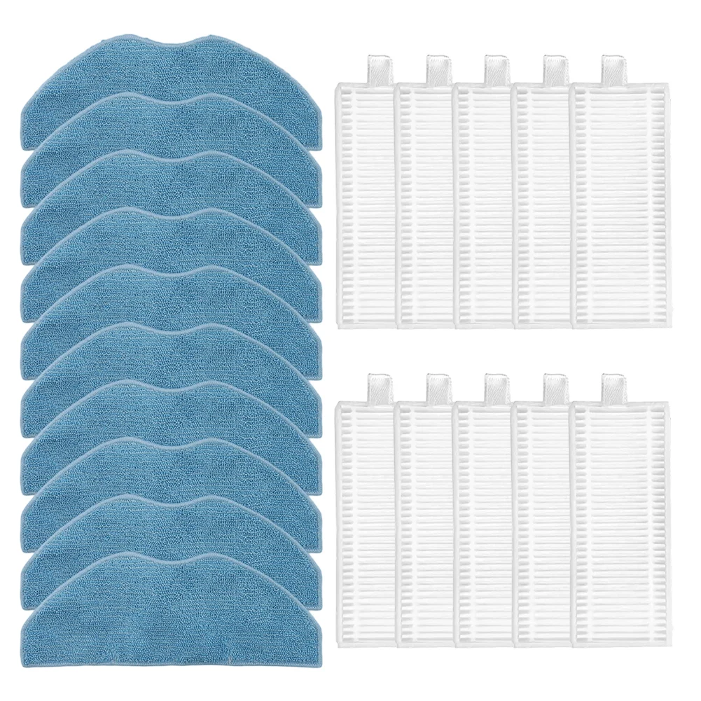 10pcs Microfiber For Mop Cloths And Filters Replacement Kit For For EZVIZ RE4 RE5 For For ICLEBO For G5 MAX For For Miwhole M8 L
