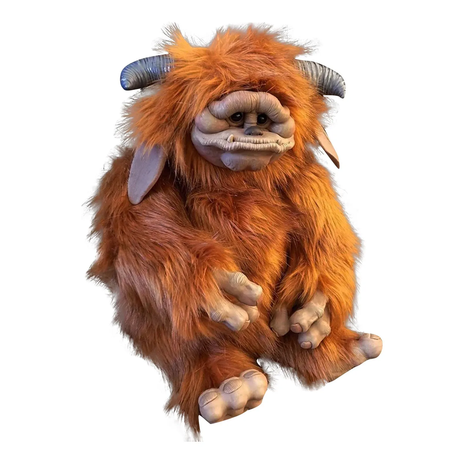 دمى Orangutans and Bullhorn المصنوعة يدويًا من القطيفة لعبة أطفال مضحكة مقاس 9.8 بوصة هدية دمية قطيفة