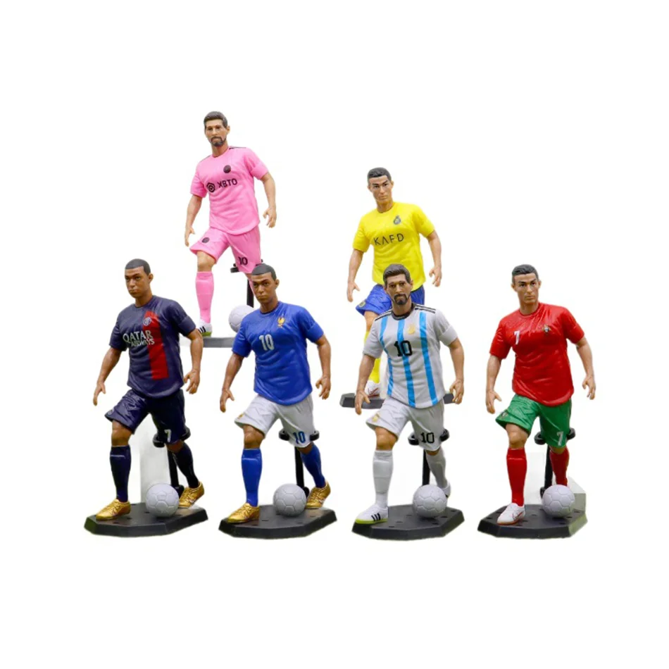 pcs New Football Star FIFA C.Ronaldo  Messi Mbappe Model Dolls Cartoon Cute Action Figure Car Accessories Football Fans Gifts